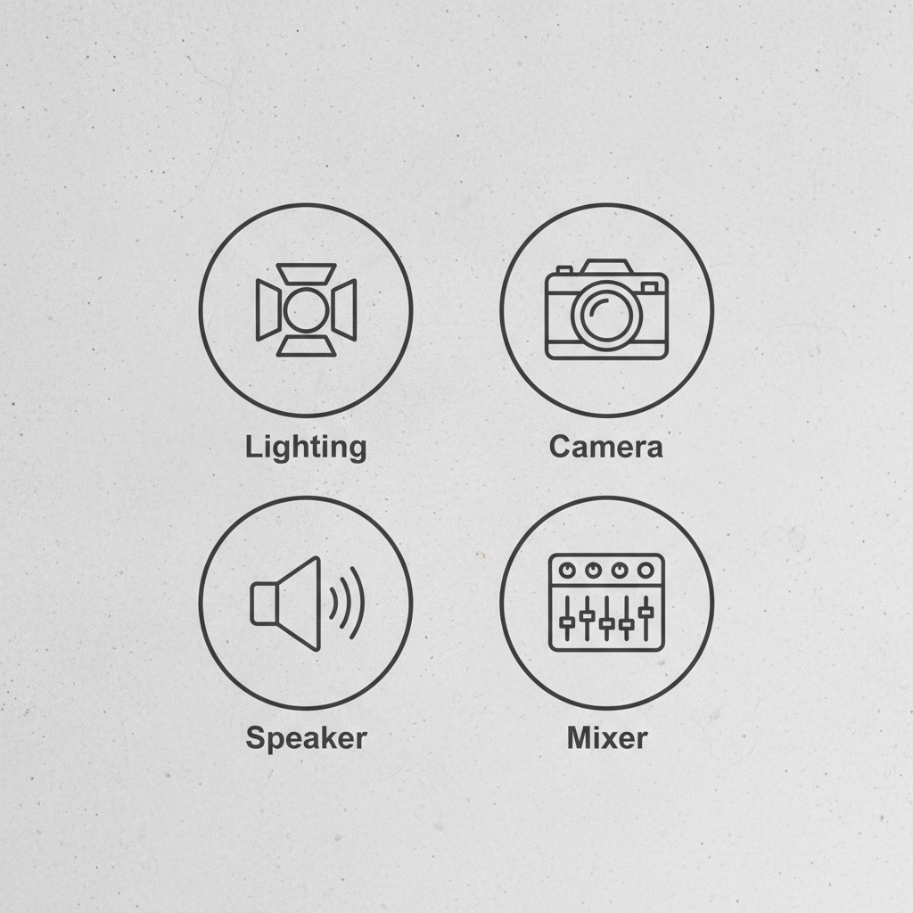 Minimalist event equipment icons